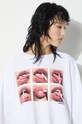 Fiorucci t-shirt bawełniany Mouth Print Cropped Padded T-Shirt U01FPTSH106CJ01WH01 biały