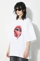biały Fiorucci t-shirt bawełniany Mouth Print Boxy