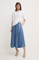 La Mania tricou din bumbac SKYLER SKYLER bej SS24