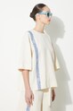 JW Anderson linen blend blouse Boxy T-Shirt beige TP0320.PG1483.046