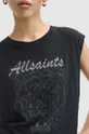 Βαμβακερό μπλουζάκι AllSaints HUNTER BROOKE TANK μαύρο
