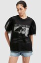 Tričko AllSaints ROSEKIS TOMMI TEE kulatý černá W019JA