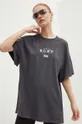 szary Roxy t-shirt bawełniany SWEETER SUN