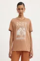 καφέ Βαμβακερό μπλουζάκι Roxy NOON OCEAN