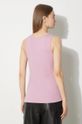 Clothing Maison Kitsuné cotton top Baby Fox Patch Ribbed Tank Top MW00121KJ0125 pink