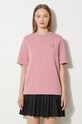 Maison Kitsuné cotton t-shirt Bold Fox Head Patch Comfort relaxed pink MW00127KJ0119