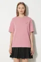 różowy Maison Kitsuné t-shirt bawełniany Bold Fox Head Patch Comfort Damski