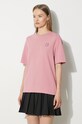 Maison Kitsuné cotton t-shirt Bold Fox Head Patch Comfort pink MW00127KJ0119