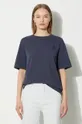 blu navy Maison Kitsuné t-shirt in cotone Bold Fox Head Patch Comfort Donna