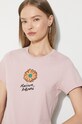 Maison Kitsuné cotton t-shirt Floating Flower Baby MW00123KJ0008 pink