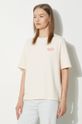Хлопковая футболка Maison Kitsuné Handwriting Comfort MW00126KJ0119 оранжевый