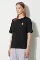 black Maison Kitsuné cotton t-shirt Speedy Fox Patch Comfort Tee Shirt
