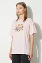 roz Maison Kitsuné tricou din bumbac Surfing Foxes Comfort Tee Shirt