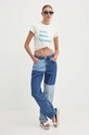 Drivemebikini tricou din bumbac Sole Mare Vacanze 2016.DRV.001.EC bej SS24