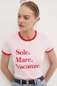 Bavlnené tričko Drivemebikini Sole Mare Vintage ružová 2015.DRV.001.PR