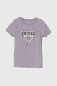 Παιδικό μπλουζάκι Guess απλικέ μωβ J2YI51.K6YW1.PPYH