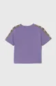Дитяча бавовняна футболка Guess фіолетовий
