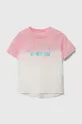 Guess t-shirt bawełniany dziecięcy różowy