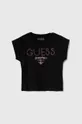 crna Dječja majica kratkih rukava Guess Za djevojčice