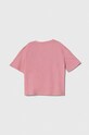 Guess t-shirt bawełniany dziecięcy J4RI43.K8HM0.PPYH różowy SS24