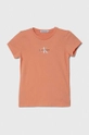 arancione Calvin Klein Jeans t-shirt in cotone per bambini Ragazze