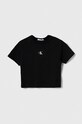 Детская хлопковая футболка Calvin Klein Jeans хлопок чёрный IG0IG02136.116.PPYH