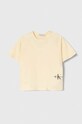 Detské bavlnené tričko Calvin Klein Jeans bavlna béžová IG0IG02339.PPYH