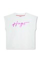 HUGO t-shirt bawełniany dziecięcy nadruk biały G00061.114.150