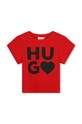 HUGO t-shirt dziecięcy z elastanem czerwony G00063.102.108