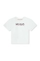 HUGO t-shirt bawełniany dziecięcy nadruk biały G00064.156.162