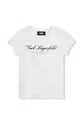 biały Karl Lagerfeld t-shirt dziecięcy Dziewczęcy
