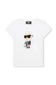 biały Karl Lagerfeld t-shirt dziecięcy Dziewczęcy