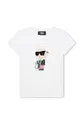 biały Karl Lagerfeld t-shirt dziecięcy Dziewczęcy