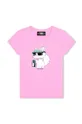 ροζ Παιδικό μπλουζάκι Karl Lagerfeld Για κορίτσια