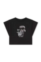 nero Karl Lagerfeld t-shirt in cotone per bambini Ragazze