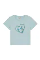 modra Otroška bombažna kratka majica Michael Kors Dekliški