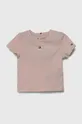ružová Detské bavlnené tričko Tommy Hilfiger Dievčenský