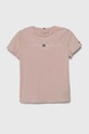 Tommy Hilfiger t-shirt bawełniany dziecięcy nadruk różowy KG0KG05242.128.176.PPYH