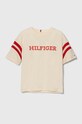 Tommy Hilfiger t-shirt bawełniany dziecięcy nadruk beżowy KG0KG07717.PPYH