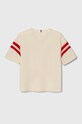 Tommy Hilfiger t-shirt bawełniany dziecięcy KG0KG07717.PPYH beżowy SS24