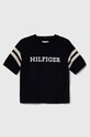 Tommy Hilfiger t-shirt bawełniany dziecięcy nadruk granatowy KG0KG07717.PPYH