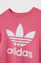 Fete adidas Originals tricou de bumbac pentru copii TREFOIL TEE IN8445 roz