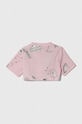 Дитяча бавовняна футболка adidas IS3769 рожевий SS24