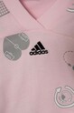Дівчинка Дитяча бавовняна футболка adidas IS3769 рожевий