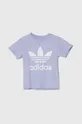 фиолетовой Детская хлопковая футболка adidas Originals Для девочек