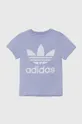 vijolična Otroška bombažna kratka majica adidas Originals Dekliški
