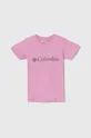 rosa Columbia t-shirt in cotone per bambini Mission Lake Short Ragazze