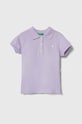 Dětské polo tričko United Colors of Benetton s elastanem fialová 3WG9G300A.P.Seas.PPYH