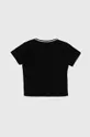 Παιδικό βαμβακερό μπλουζάκι Sisley μαύρο
