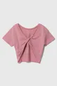 Dječja pamučna majica kratkih rukava Sisley roza